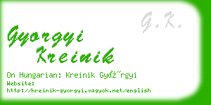 gyorgyi kreinik business card